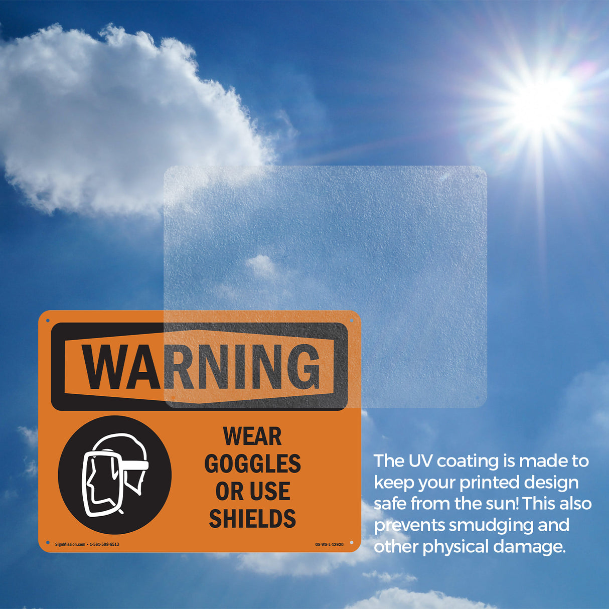 Wear Goggles Face Shield Bilingual