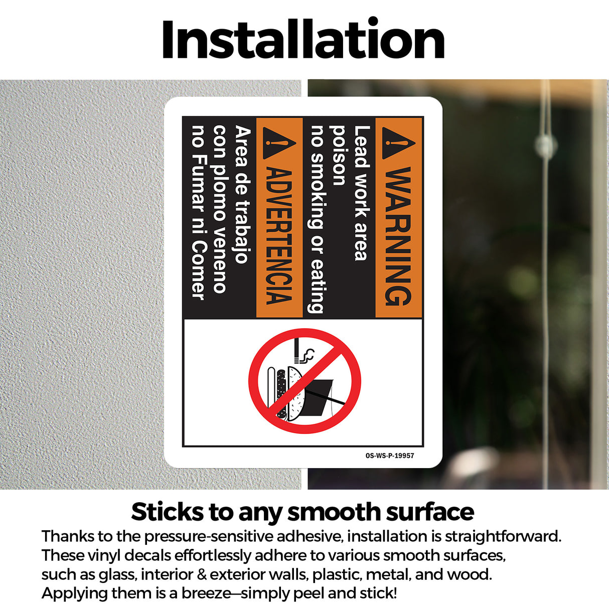 Lead Work Area Poison No Smoking Or Eating