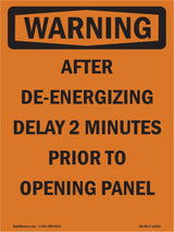 After De-Energizing Delay 2 Minutes Prior