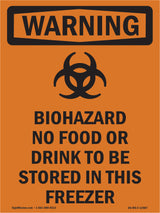Biohazard No Food Or Drink Bilingual