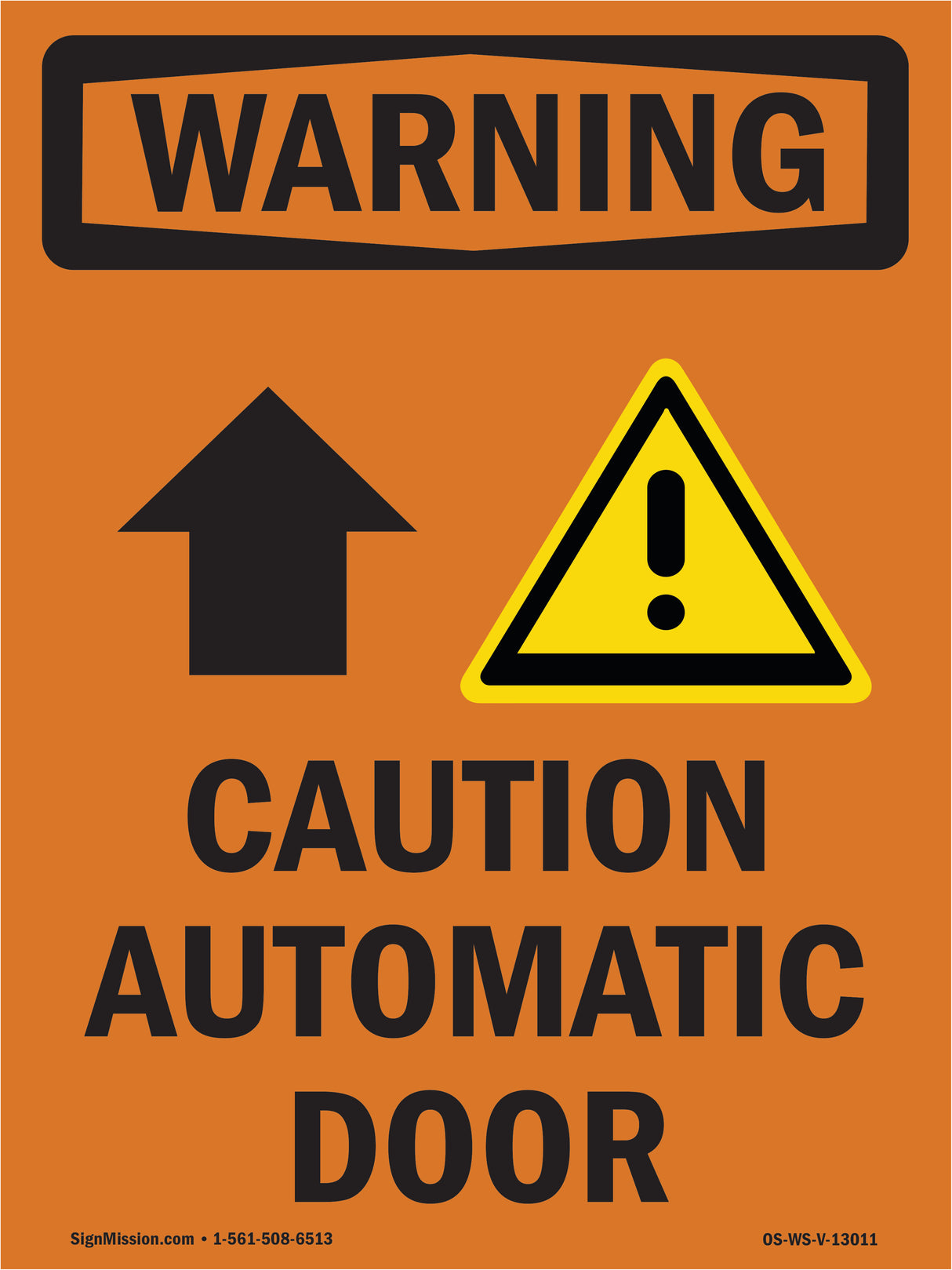 Caution Automatic Door [Up Arrow] With Symbol