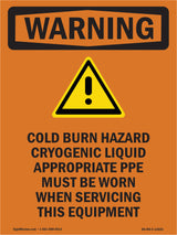 Cold Burn Hazard Cryogenic Liquid With Symbol