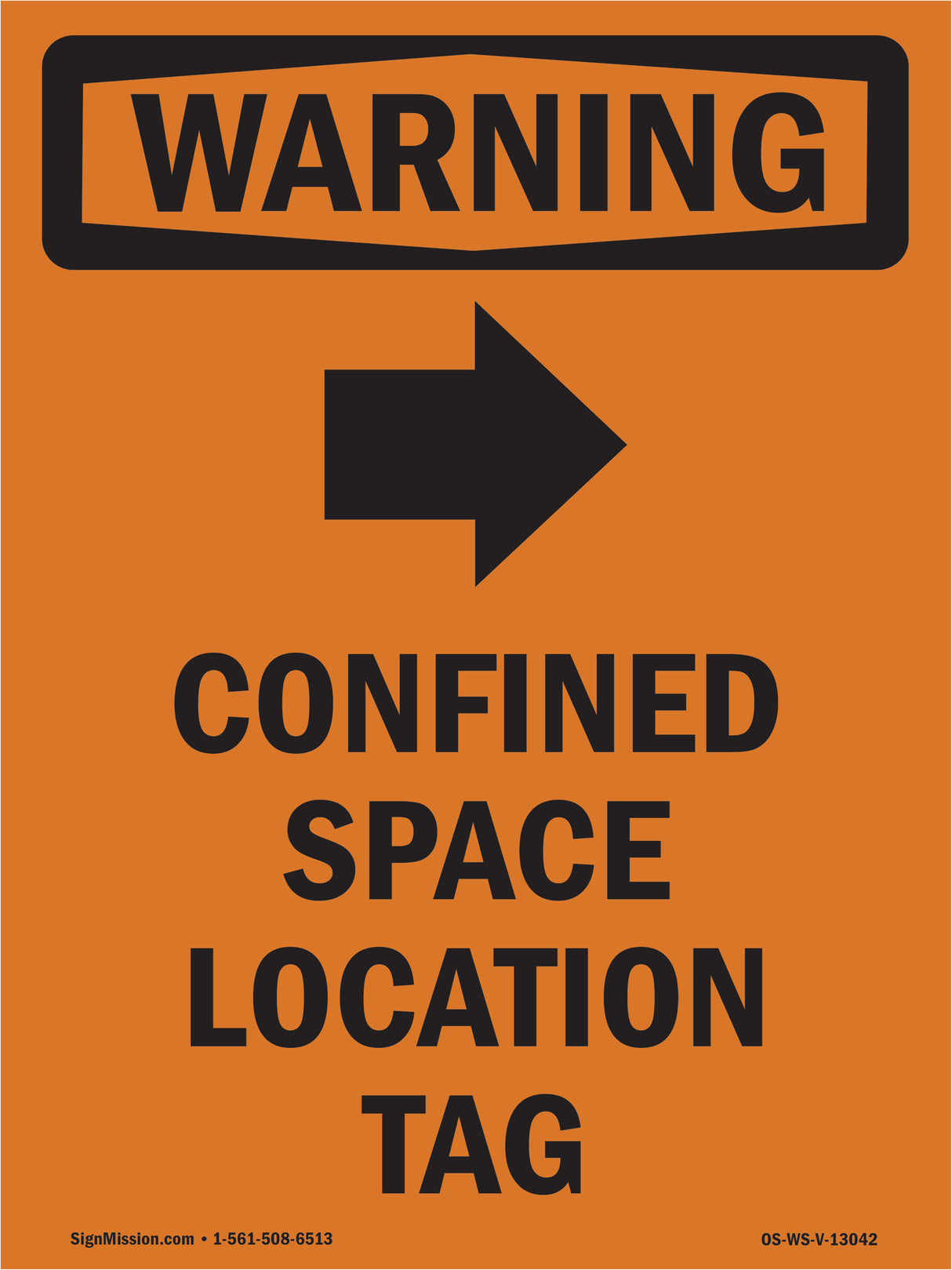 Confined Space Location Tag With Symbol