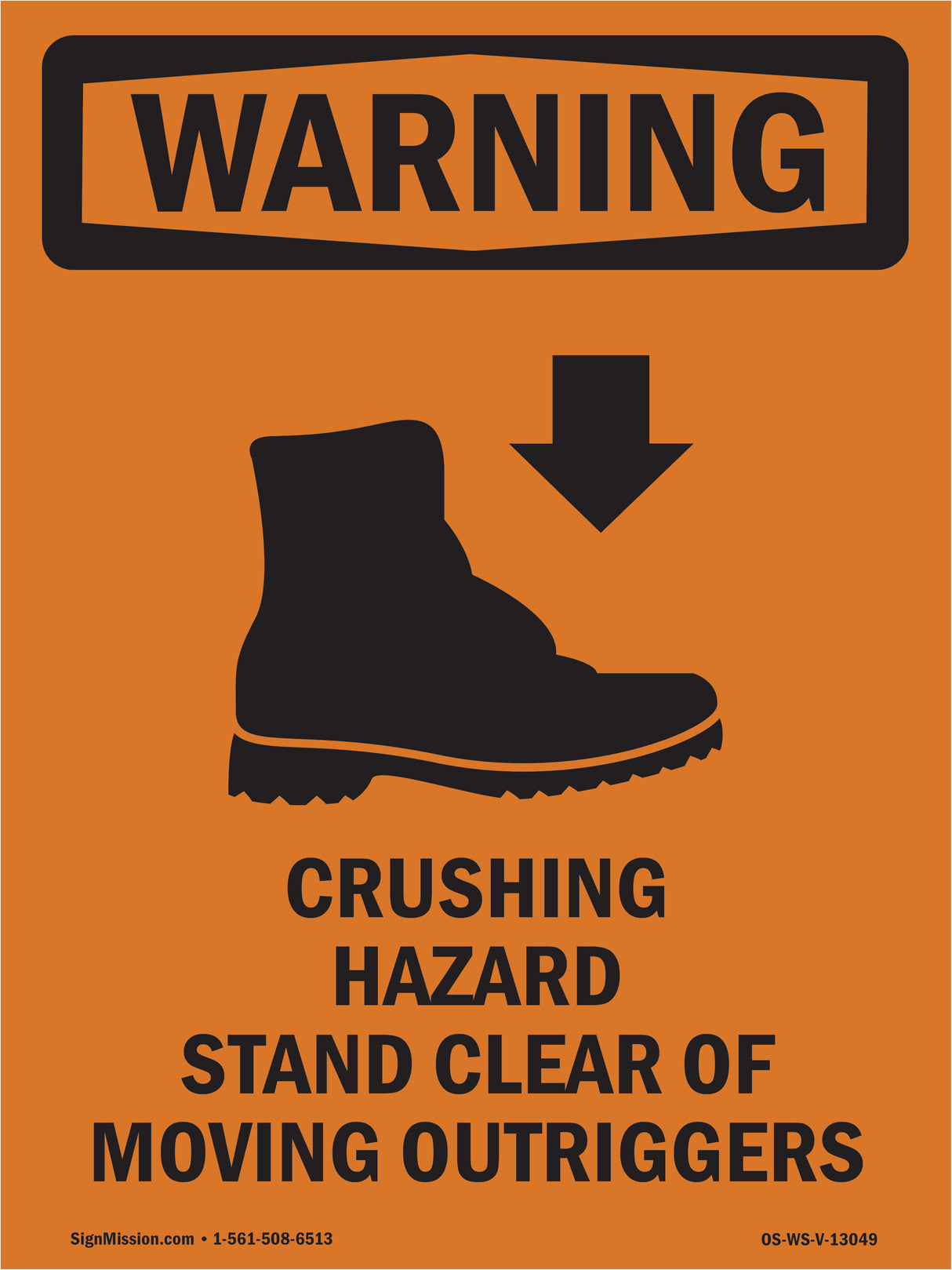 Crushing Hazard Outriggers Stand Clear