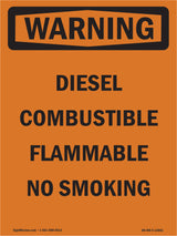 Diesel Combustible Flammable No Smoking