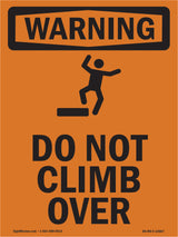 Do Not Climb Over With Symbol