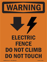Electric Fence Do Not Climb With Symbol