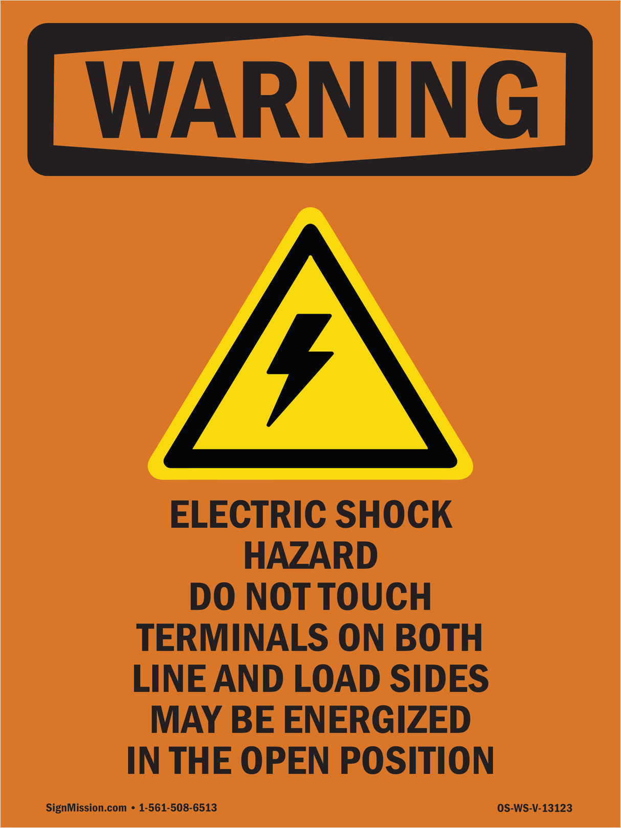 Electric Shock Hazard Do Not With Symbol