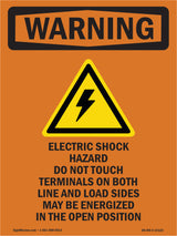 Electric Shock Hazard Do Not With Symbol
