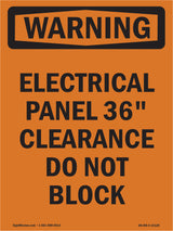 Electrical Panel 36 Clearance Do Not Block