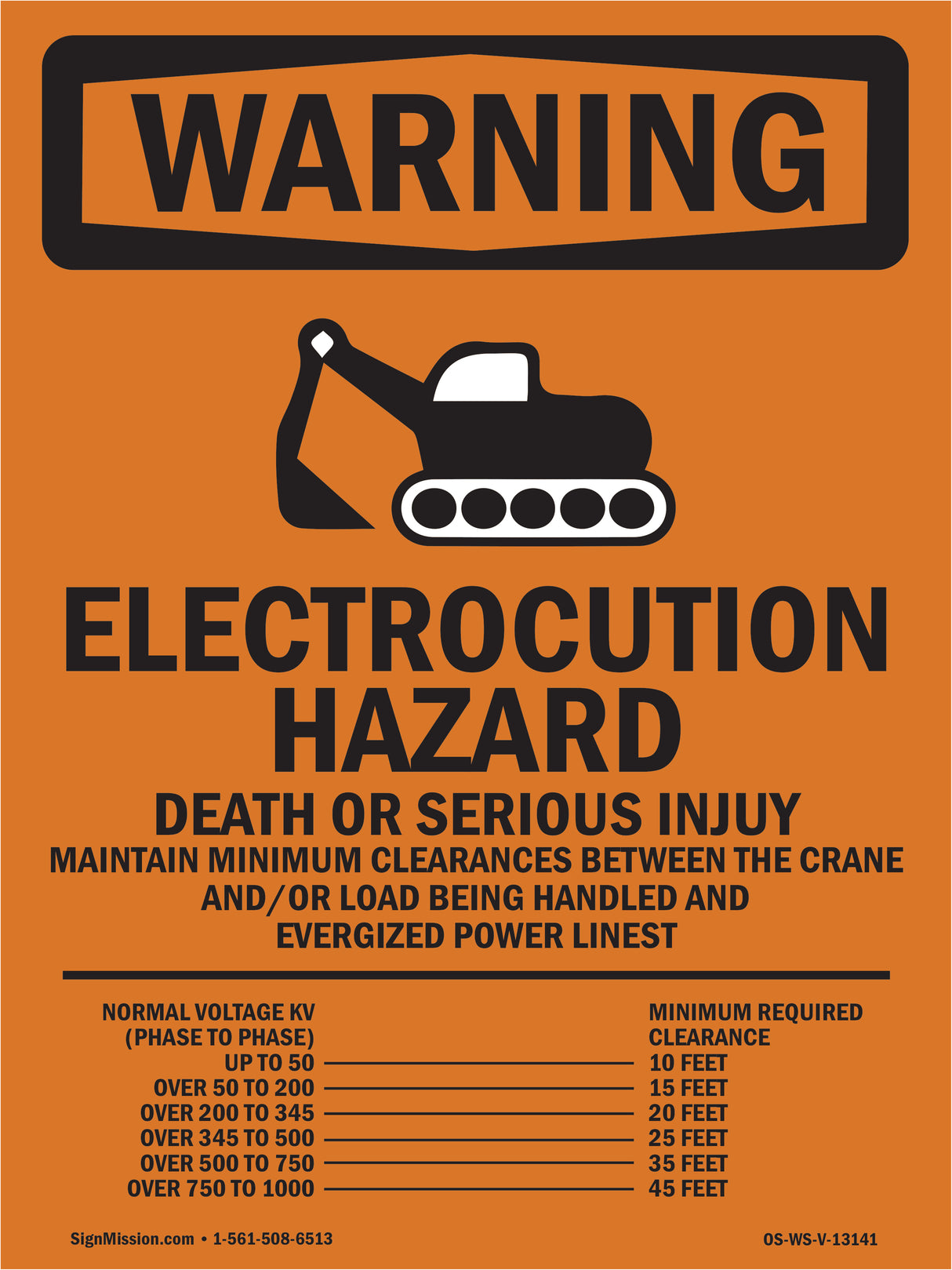 Electrocution Hazard Crane