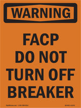 FACP Do Not Turn Off Breaker
