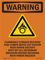 Flammable Storage Building Fuel With Symbol