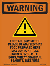 Food Allergy Notice Please Be With Symbol