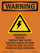 Hazardous Voltage Contact May With Symbol