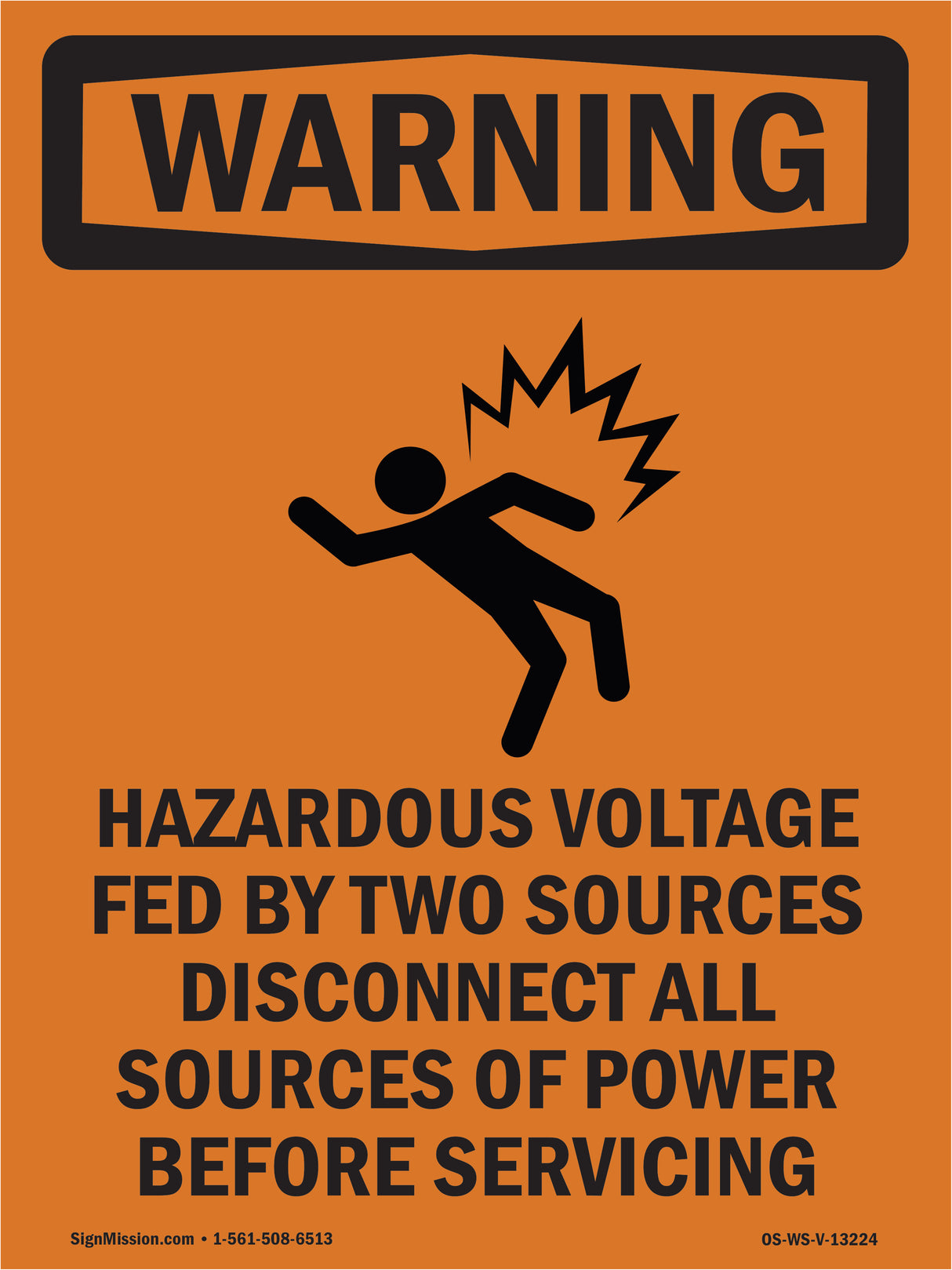 Hazardous Voltage Fed By Two With Symbol