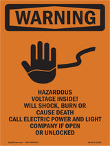 Hazardous Voltage Will Shock Burn Death