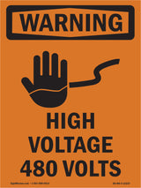 High Voltage 480 Volts With Symbol