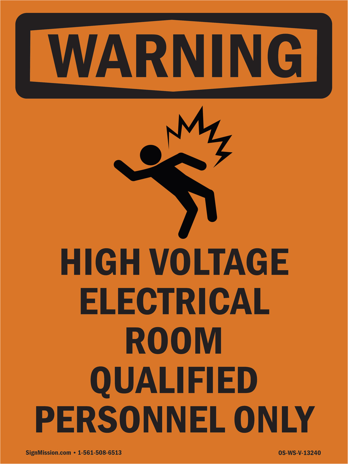 High Voltage Electrical Room With Symbol