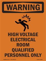 High Voltage Electrical Room With Symbol