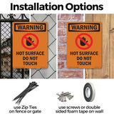 Hot Surface Do Not Touch With Symbol