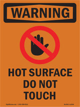 Hot Surface Do Not Touch With Symbol