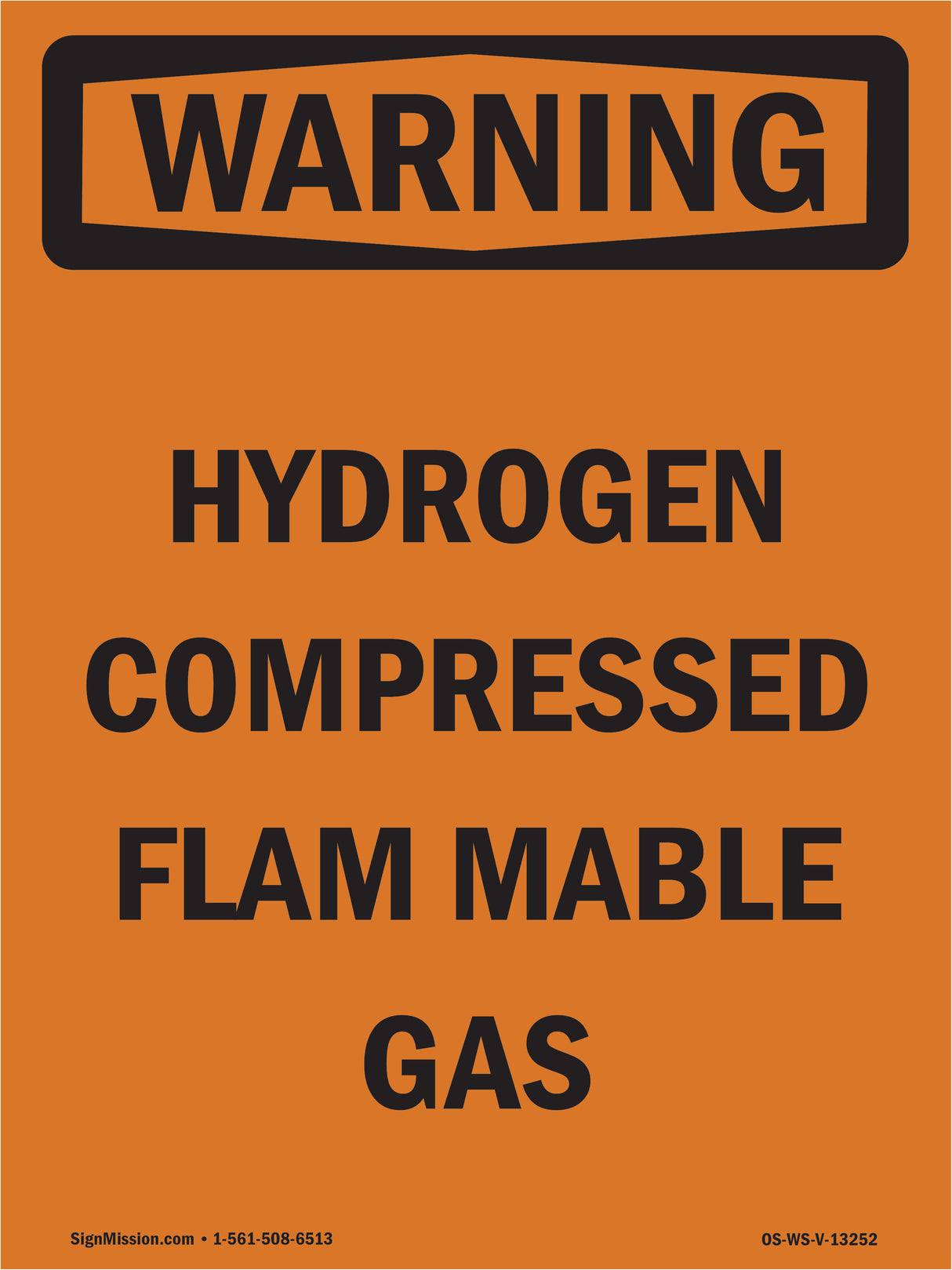 Hydrogen Compressed Flammable Gas