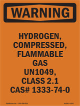 Hydrogen, Compressed, Flammable Gas Un1049,