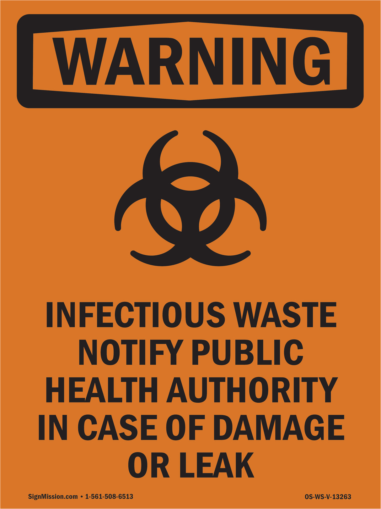 Infectious Waste Notify Damage Or Leak