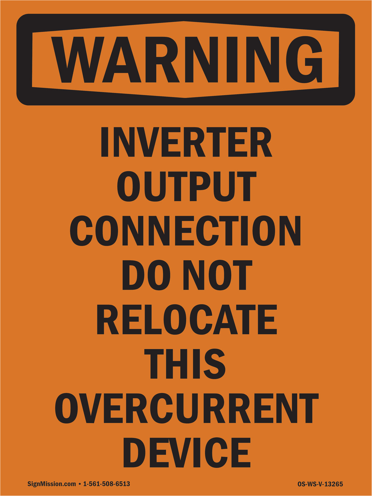 Inverter Output Connection Do Not Relocate