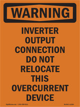 Inverter Output Connection Do Not Relocate
