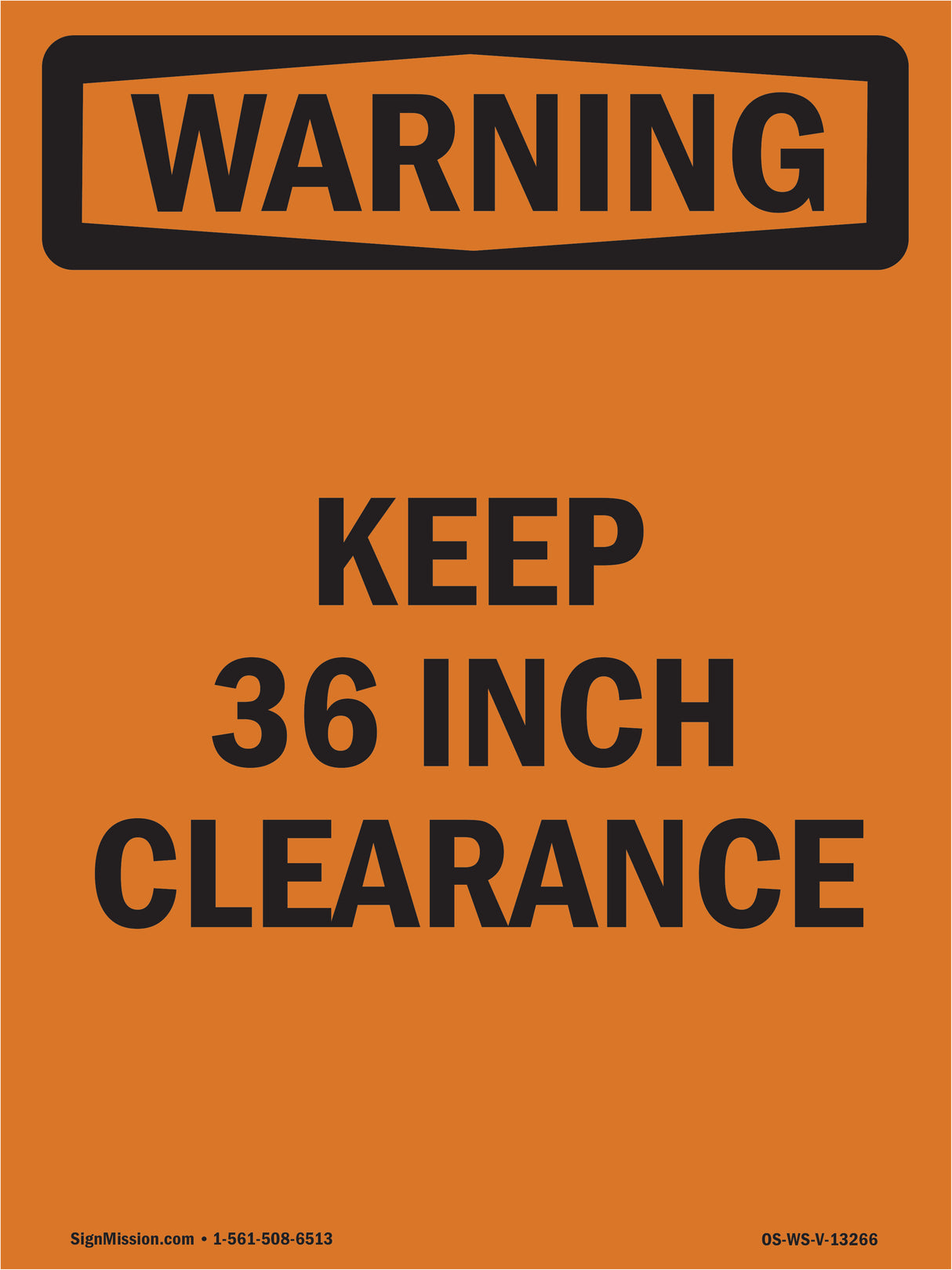 Keep 36 Inch Clearance