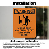 Moving Door Can Crush Or Cut With Symbol