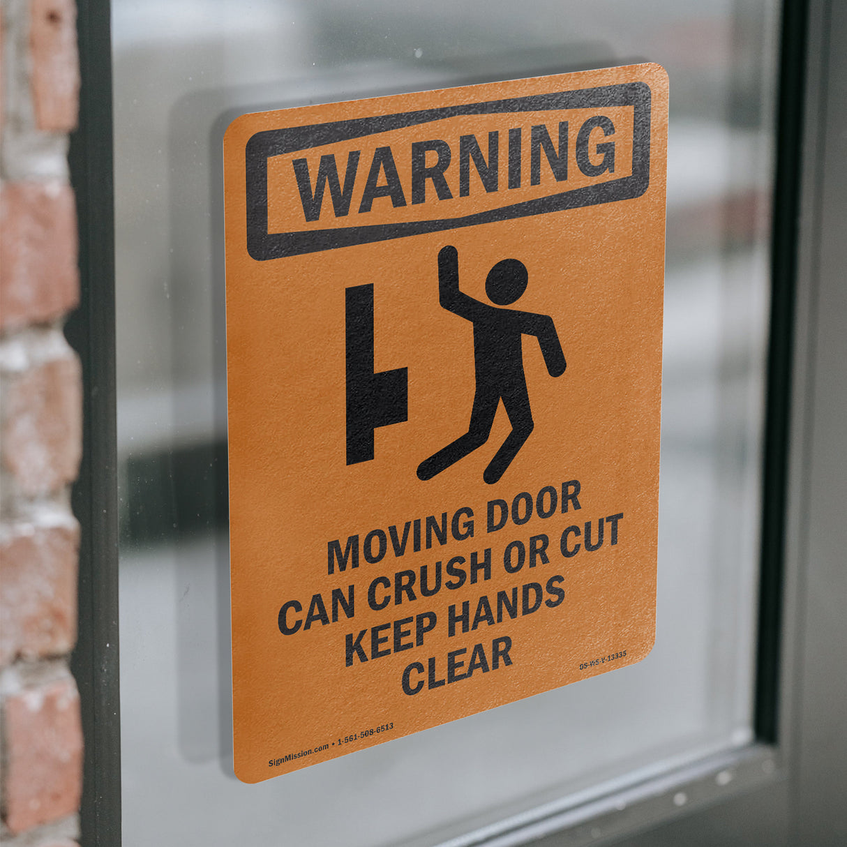 Moving Door Can Crush Or Cut With Symbol