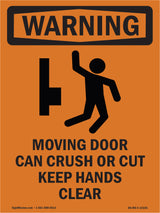 Moving Door Can Crush Or Cut With Symbol