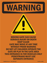 Moving Gate Can Cause Serious Injury