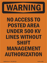 No Access To Posted Area Under 500 Kv Lines