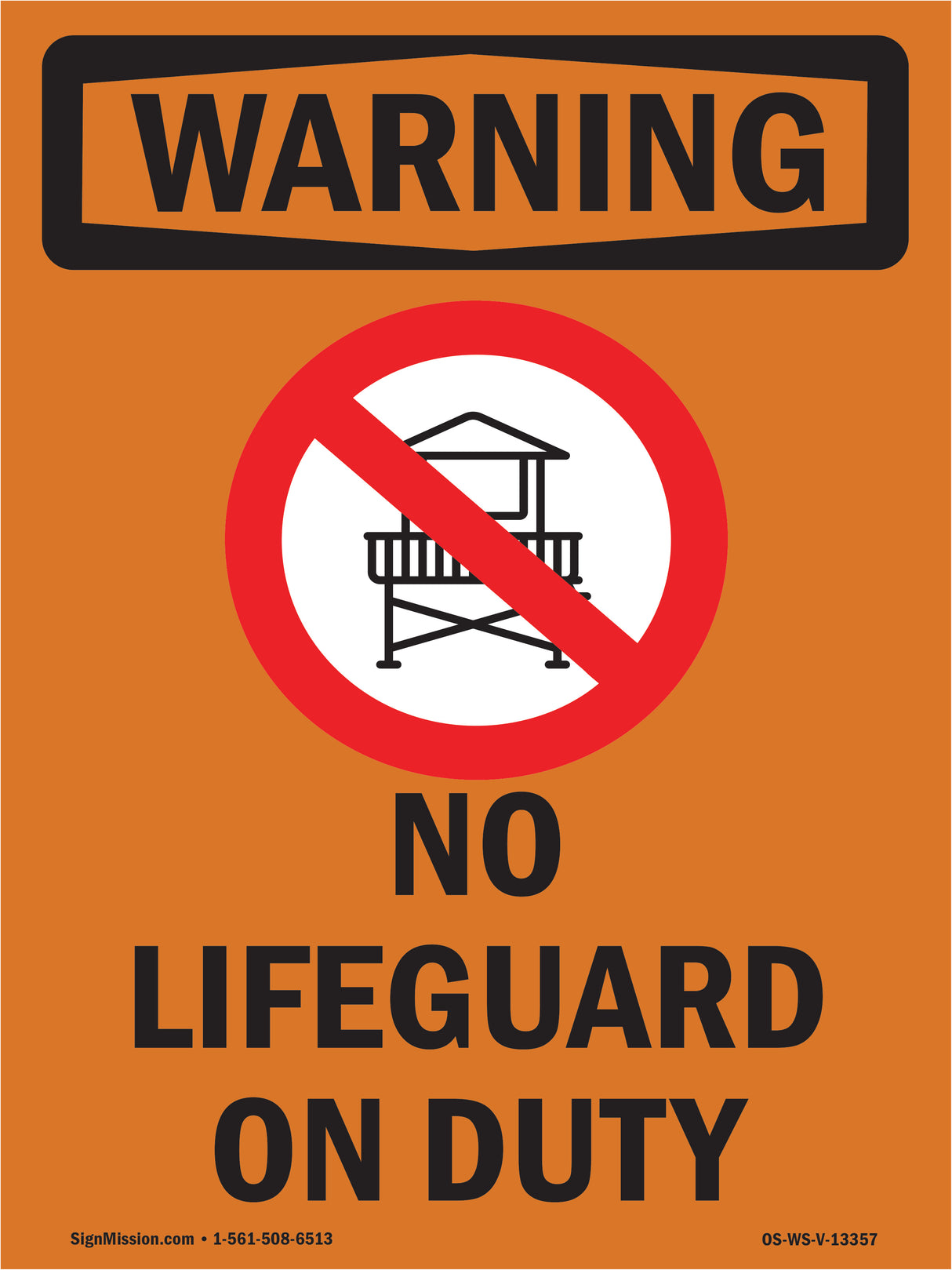 No Lifeguard On Duty Spanish