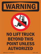 No Lift Truck Beyond This Point With Symbol