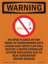 No Open Flames Or Hot Work In With Symbol