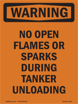 No Open Flames Or Sparks During Tanker Unloading