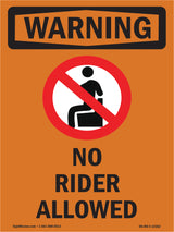 No Riders Allowed With Symbol