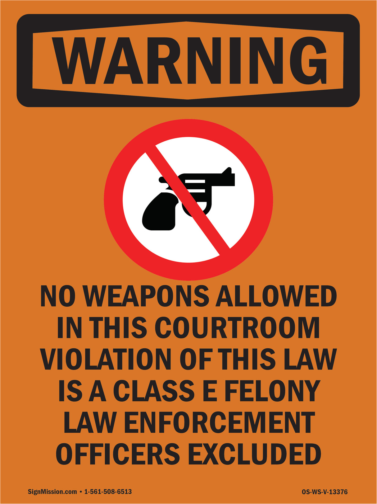 No Weapons Allowed In This Courtroom