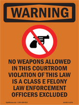 No Weapons Allowed In This Courtroom