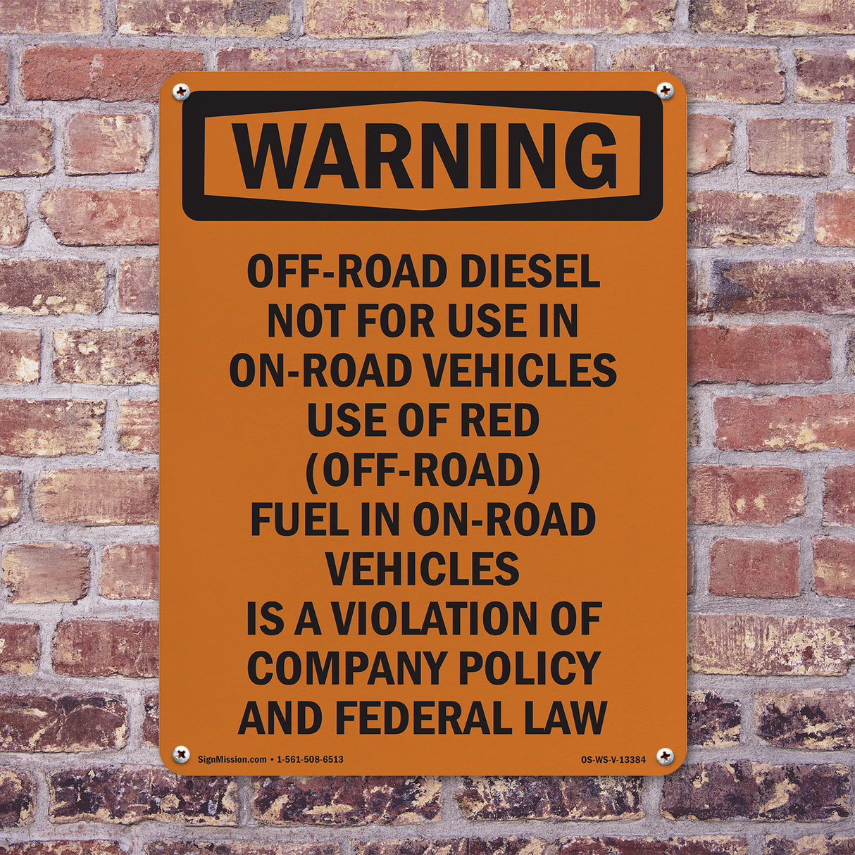 Off-Road Diesel Not For Use In On-Road Vehicles