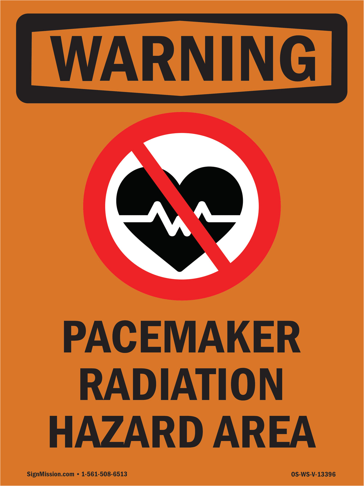 Pacemaker Radiation Hazard Area Bilingual