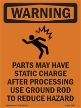 Parts May Have Static Charge With Symbol
