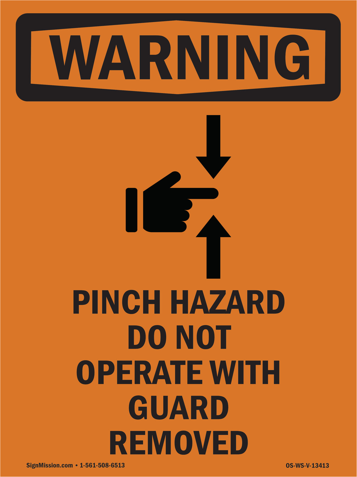 Pinch Hazard Do Not Operate With Symbol