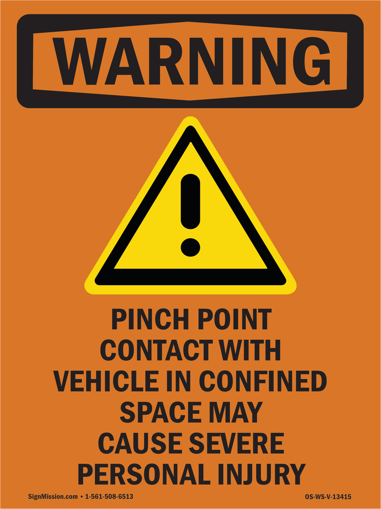 Pinch Point Contact With Vehicle With Symbol
