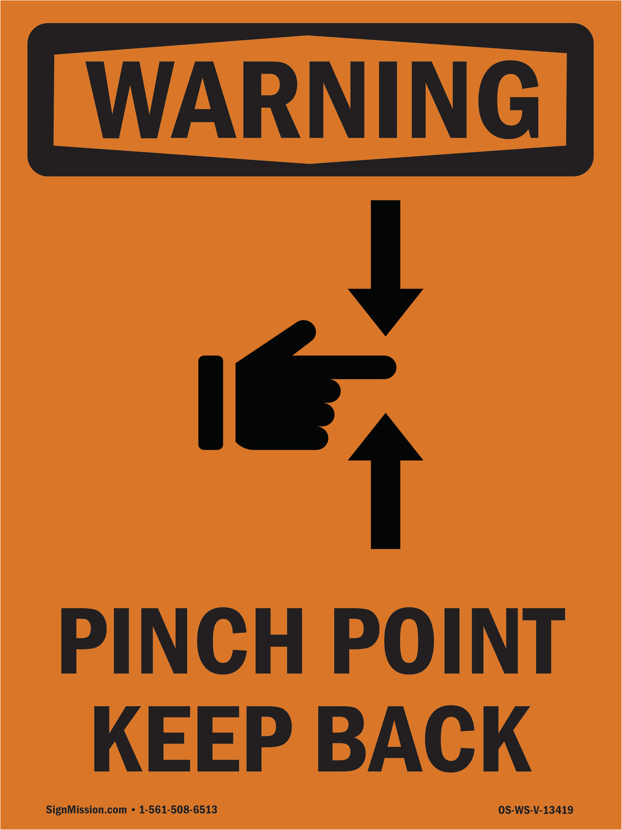 Pinch Point Keep Back Spanish